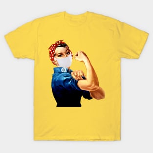 Rosie the Riveter with a Face Mask T-Shirt